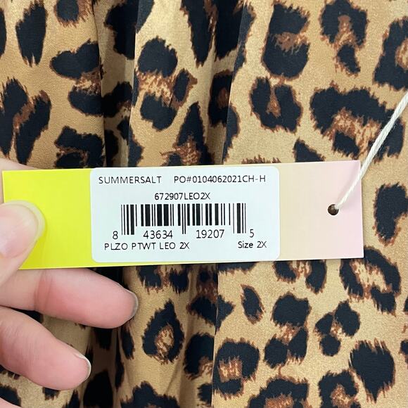 NWT Summersalt 2X Palazzo Pant With Ties Leopard Swim Cover-Up - Picture 6 of 9